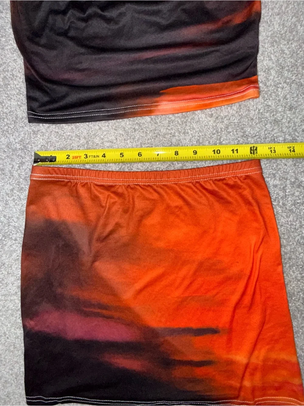 SHEIN Orange to Black Ombre Strapless Mini Set